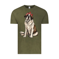 Vintage Olive st bernard with bandanna Vintage Tee - texasbilliewilder