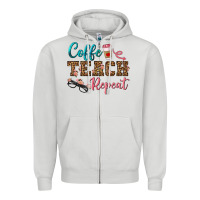 Coffee Teach Repeat Zipper Hoodie | Teevron