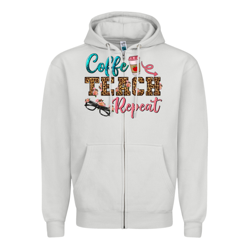 Coffee Teach Repeat Zipper Hoodie by BundleAndBundleShop | Teevron