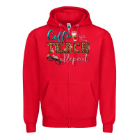 Red coffee teach repeat Zipper Hoodie - BundleAndBundleShop