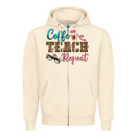 Sandshell coffee teach repeat Zipper Hoodie - BundleAndBundleShop