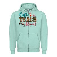 Seafoam coffee teach repeat Zipper Hoodie - BundleAndBundleShop