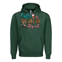 Sports Green coffee teach repeat Zipper Hoodie - BundleAndBundleShop
