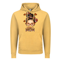 Vintage Mustard football messy bun mom Vintage Hoodie - texasbilliewilder