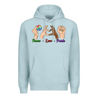 Blue Mist Peace Love Pride Premium Hoodie - BundleAndBundleShop