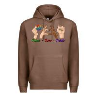 Chestnut Peace Love Pride Premium Hoodie - BundleAndBundleShop