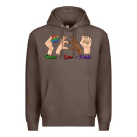 Coffee Peace Love Pride Premium Hoodie - BundleAndBundleShop