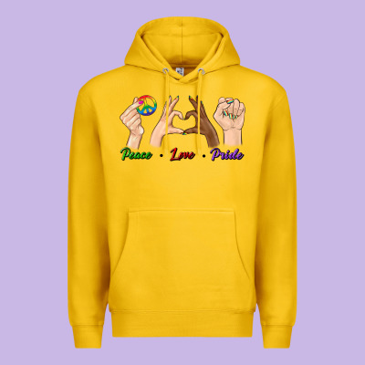 Peace Love Pride Premium Hoodie Designed By Bundleandbundleshop