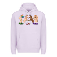 Lilac Peace Love Pride Premium Hoodie - BundleAndBundleShop