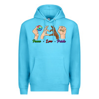 Ocean Blue Peace Love Pride Premium Hoodie - BundleAndBundleShop