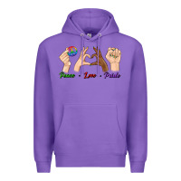 Purple Peace Love Pride Premium Hoodie - BundleAndBundleShop