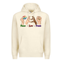 Sandshell Peace Love Pride Premium Hoodie - BundleAndBundleShop