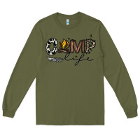 Army Green camp life Long Sleeve Tee - CowhideDigitalArt
