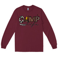 Burgundy camp life Long Sleeve Tee - CowhideDigitalArt
