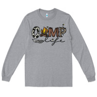 Heather Grey camp life Long Sleeve Tee - CowhideDigitalArt