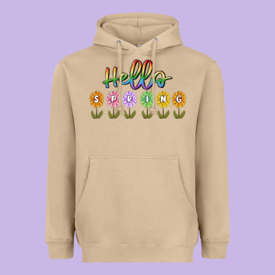 Hello Spring Heavyweight Hoodie Designed By Maliassmallbusiness