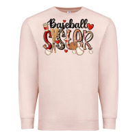 Pale Pink baseball sister Premium Sweatshirt - MaliasSmallBusiness