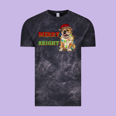 Merry And Bright English Bulldog Vintage Tee Designed By Ranaportraitstore