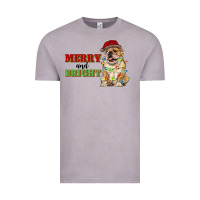Vintage Zinc merry and bright english bulldog Vintage Tee - RanaPortraitStore