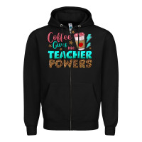 Black coffee gives me teacher powers Zipper Hoodie - BundleAndBundleShop