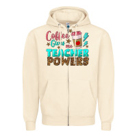 Sandshell coffee gives me teacher powers Zipper Hoodie - BundleAndBundleShop
