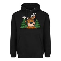 Black Personalized Christmas deer Heavyweight Hoodie - MaliasSmallBusiness