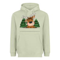 Matcha Personalized Christmas deer Heavyweight Hoodie - MaliasSmallBusiness