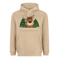 Mushroom Personalized Christmas deer Heavyweight Hoodie - MaliasSmallBusiness