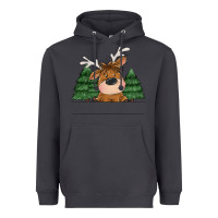 Smoke Personalized Christmas deer Heavyweight Hoodie - MaliasSmallBusiness