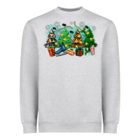 Heather Grey christmas trees with hockey Heavyweight Sweatshirt - Zillion Design Studio