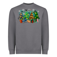Storm christmas trees with hockey Heavyweight Sweatshirt - Zillion Design Studio
