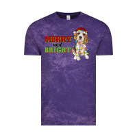Cloud Purple merry and bright beagle Vintage Tee - RanaPortraitStore