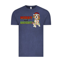 Vintage Denim merry and bright beagle Vintage Tee - RanaPortraitStore