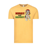 Vintage Mustard merry and bright beagle Vintage Tee - RanaPortraitStore