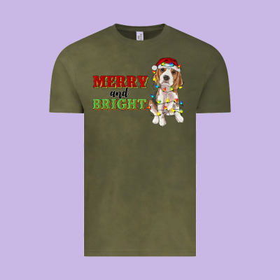 Merry And Bright Beagle Vintage Tee Designed By Ranaportraitstore