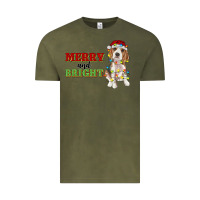 Vintage Olive merry and bright beagle Vintage Tee - RanaPortraitStore