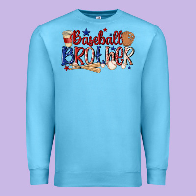Baseball Brother Premium Sweatshirt Designed By Maliassmallbusiness