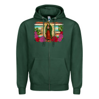 Sports Green western our lady of guadalupe Zipper Hoodie - JahusDesignShop