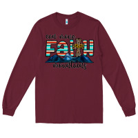 Burgundy can move faith mountains Long Sleeve Tee - CowhideDigitalArt