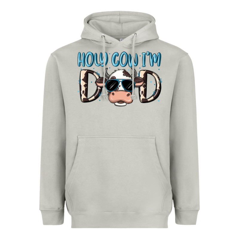 Holy Cow I'm Dad Heavyweight Hoodie by MaliasSmallBusiness | Teevron