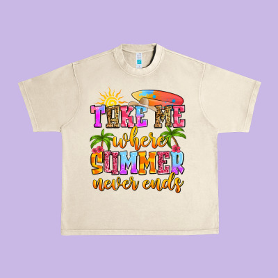 Take Me Where Summer Never Ends Urban Heavy Tee Designed By Zillion Design Studio