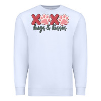 White xoxo hugs and kisses Premium Sweatshirt - MaliasSmallBusiness