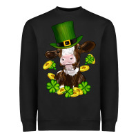 Black st patricks day cow Heavyweight Sweatshirt - RanaPortraitStore