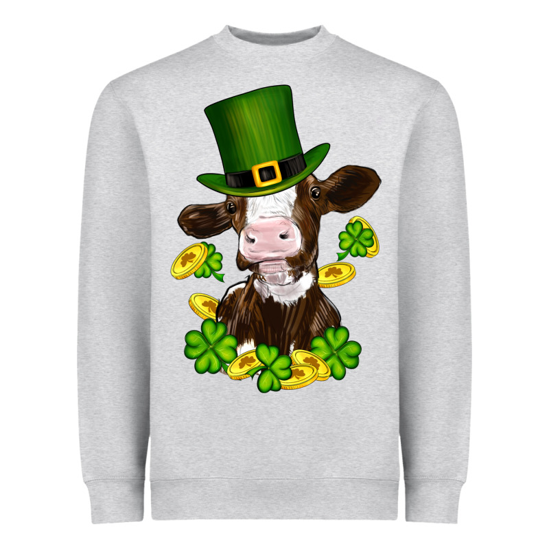St Patricks Day Cow Heavyweight Sweatshirt by RanaPortraitStore | Teevron