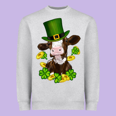 Heavyweight Sweatshirt st patricks day cow