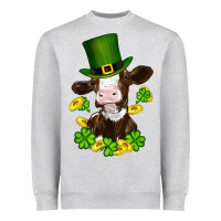 Heather Grey st patricks day cow Heavyweight Sweatshirt - RanaPortraitStore