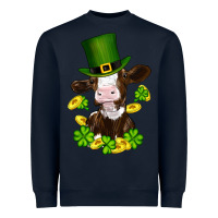 Navy st patricks day cow Heavyweight Sweatshirt - RanaPortraitStore