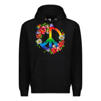 Black Peace Pride LGBTQ+ And Flowers Premium Hoodie - BundleAndBundleShop