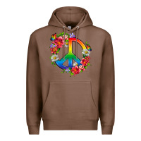 Chestnut Peace Pride LGBTQ+ And Flowers Premium Hoodie - BundleAndBundleShop