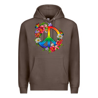Coffee Peace Pride LGBTQ+ And Flowers Premium Hoodie - BundleAndBundleShop